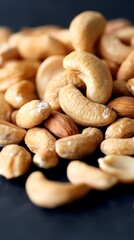 Fototapeta premium Closeup of Roasted Cashews and Almonds Mix