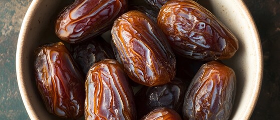 Closeup of Sweet Medjool Dates in Bowl