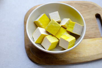 Soy tofu cubes, Tofu soy bean curd