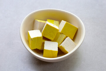 Soy tofu cubes, Tofu soy bean curd