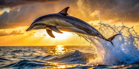 Dusky Dolphin Leaps: Dynamic Ocean Wildlife Documentary Photo