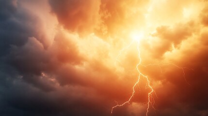 Fiery Lightning Storm Cloudscape (4)