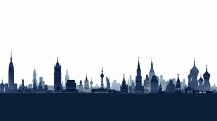 Obraz premium Navy blue Krasnoyarsk skyline silhouette on white background, modern cityscape illustration for commercial use