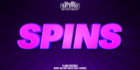 Spin editable text effect, customizable casino and royal 3d font style