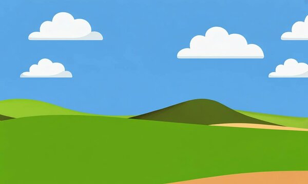 Scenic landscape with hills, clouds, and sky