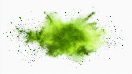 Green Powder Explosion on White Background (1)
