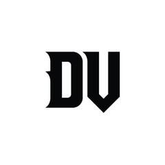 DV monogram logo design letter text name symbol monochrome logotype alphabet character simple logo