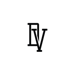 DV monogram logo design letter text name symbol monochrome logotype alphabet character simple logo