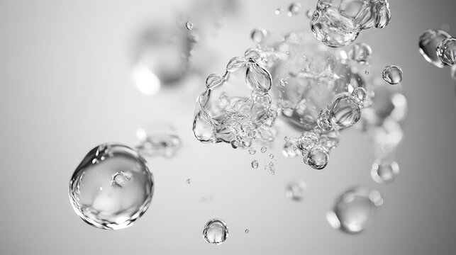 Dynamic water bubbles rising underwater scene stock image minimalistic setting close-up view fluid motion