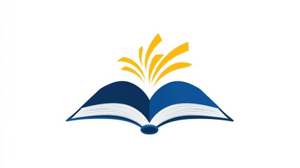 Open book logo, knowledge, education, inspiration