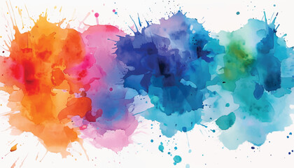 Vibrant Watercolor Splash. Abstract watercolor splashes in bright colors. Vivid watercolor splash.