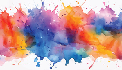 Vibrant Watercolor Splash. Abstract watercolor splashes in bright colors. Vivid watercolor splash.