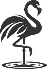 A flamingo standing tall with one leg raised animal vector