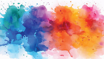 Vibrant Watercolor Splash. Abstract watercolor splashes in bright colors. Vivid watercolor splash.