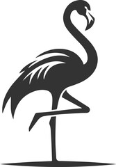 A flamingo standing tall with one leg raised animal vector