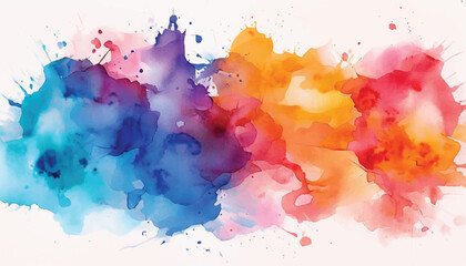 Vibrant Watercolor Splash. Abstract watercolor splashes in bright colors. Vivid watercolor splash.