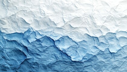 Obraz premium Crumpled Texture in Shades of Blue and White with Depth and Dimension