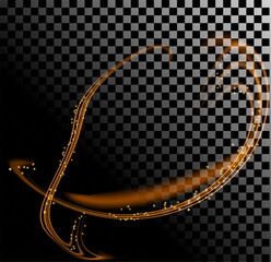 Abstract Orange Light Waves Displayed Beautifully on a Transparent Background Surface