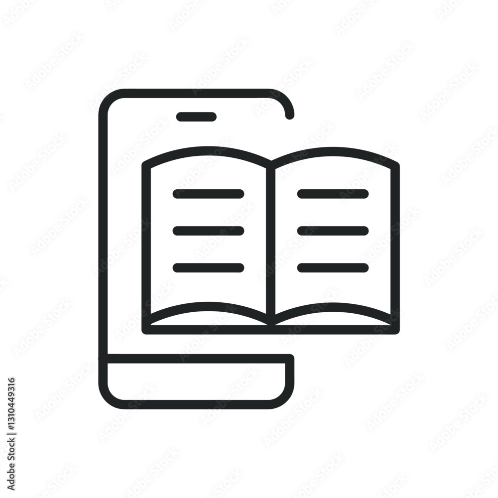 Poster e-learning thin line icons. editable stroke and perfect pixel on transparent background
