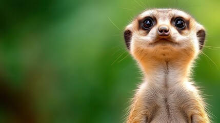 Fototapeta premium Curious meerkat alerts to surroundings in the African wilderness