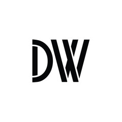 Obraz premium DW monogram logo design letter text name symbol monochrome logotype alphabet character simple logo