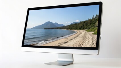 Computer Display Showing Landscape Image