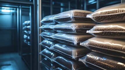 Stacked Chocolate Bars on Retail Shelf in Market Display