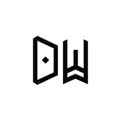DW monogram logo design letter text name symbol monochrome logotype alphabet character simple logo