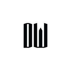 Obraz premium DW monogram logo design letter text name symbol monochrome logotype alphabet character simple logo