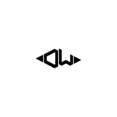 Obraz premium DW monogram logo design letter text name symbol monochrome logotype alphabet character simple logo