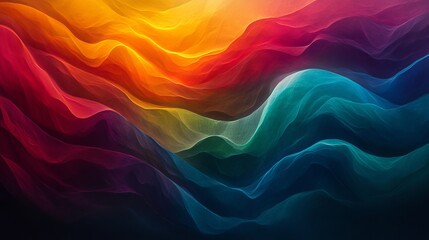 Obraz premium Abstract Colorful Waves Digital Art Vibrant Hues Flowing Design Modern Background Gradient Texture Smooth Seamless Pattern Artistic Illustration 