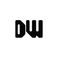 DW monogram logo design letter text name symbol monochrome logotype alphabet character simple logo