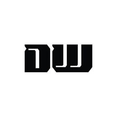 DW monogram logo design letter text name symbol monochrome logotype alphabet character simple logo