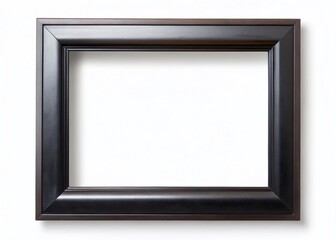 Elegant Black Picture Frame Mockup on White Background - Perfect for Art & Home Decor