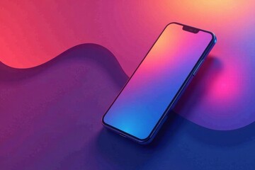 Gradient app icons kit with smartphone and abstract background, mobile, gradient, interface