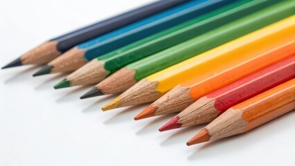 Fototapeta premium Colored Pencils on White Background