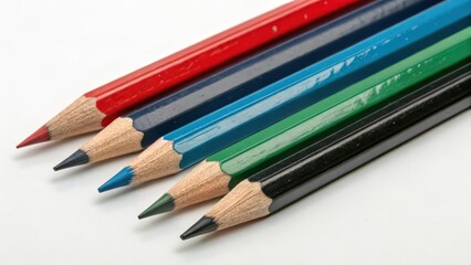 Fototapeta premium Colored Pencils on White Background