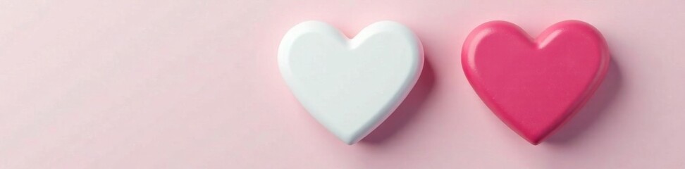 Heart-shaped label on a white plastic button, decorative element, label, design element