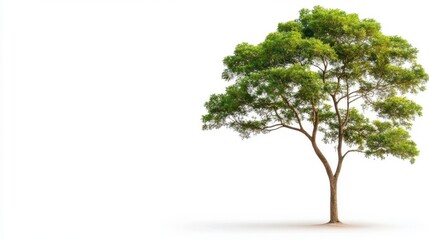 Tropical pine tree standing proud against an immaculate white backdrop