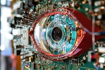 Obraz premium Eye Design with Technology and Engineering Elements