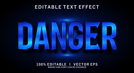 Fototapeta premium danger 3d vector text effect with modern style design