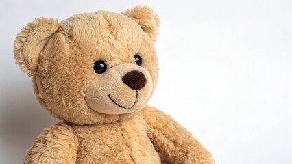 Obraz premium Light Brown Teddy Bear on White Background