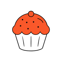cupcake illustration isolated on transparent background