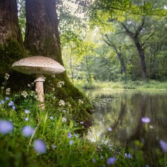 Fototapeta premium lakeside mushroom