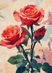 Professional Ai Generated Roses Illustration and Picture