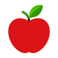 red apple with leaf illustration isolated on transparent background