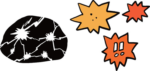 トラブル発生、ピンチな時の手描き風イラストセット