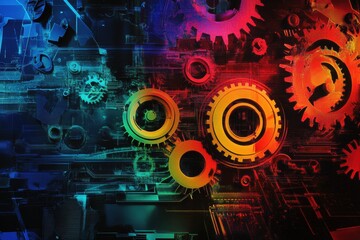 Obraz premium Vivid Adaptive Systems Engineering Background Design