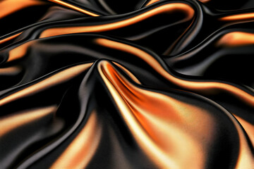 Obraz premium Abstract 3D Black Gold Drape Illustration