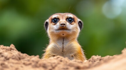 Fototapeta premium Curious meerkat on the lookout in its natural habitat